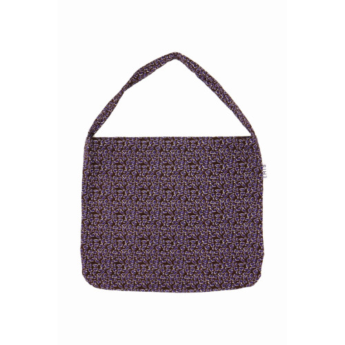 LEOPARD CORDUROY ECO BAG-REDDISH BROWN/PURPLE