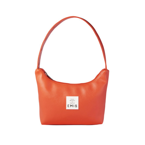 LEATHER HOBO BAG-ORANGE