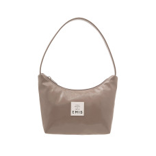 NEW ENAMEL HOBO BAG-GRAY BEIGE