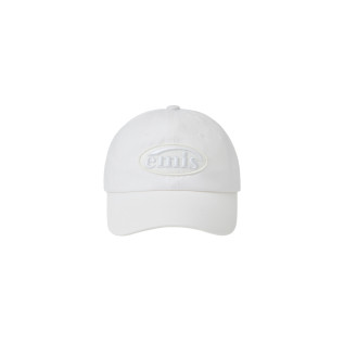 TONE ON TONE WAPPEN BALL CAP-WHITE