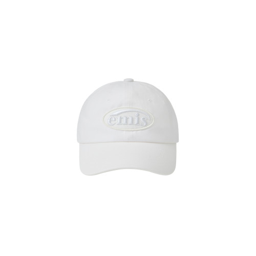 TONE ON TONE WAPPEN BALL CAP-WHITE