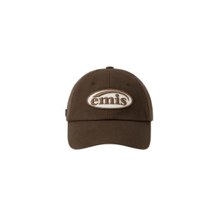 TONE ON TONE WAPPEN BALL CAP-BROWN