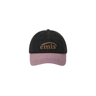 WASHED DENIM BALL CAP-GRAY/PINK