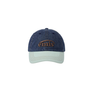 WASHED DENIM BALL CAP-BLUE/MINT