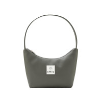 NEW LEATHER HOBO BAG-GRAY KHAKI