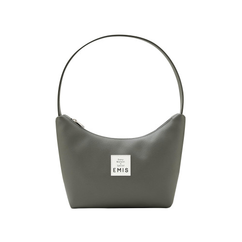 NEW LEATHER HOBO BAG-GRAY KHAKI