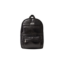GLOSSY PADDED MINI BACKPACK-BLACK