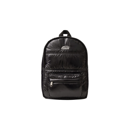 GLOSSY PADDED MINI BACKPACK-BLACK