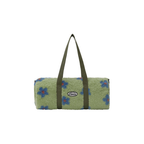 FLOWER BOUCLE CROSSED BODY BAG-GREEN