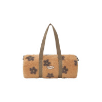 FLOWER BOUCLE CROSSED BODY BAG-BEIGE