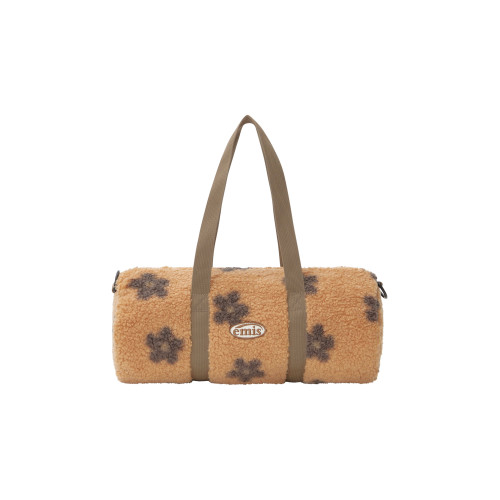 FLOWER BOUCLE CROSSED BODY BAG-BEIGE