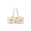 FLOWER BOUCLE CROSSED BODY BAG-CREAM