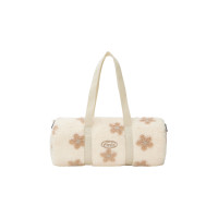 FLOWER BOUCLE CROSSED BODY BAG-CREAM