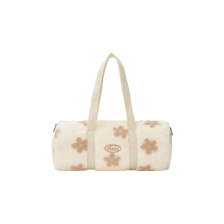 FLOWER BOUCLE CROSSED BODY BAG-CREAM