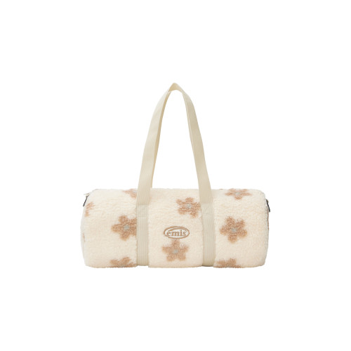 FLOWER BOUCLE CROSSED BODY BAG-CREAM
