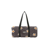 FLOWER BOUCLE CROSSED BODY BAG-BLACK