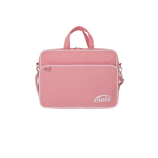 NYLON ZIP-POCKET MESSENGER BAG-PINK