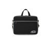 NYLON ZIP-POCKET MESSENGER BAG-BLACK