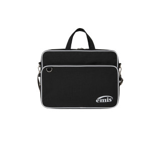 NYLON ZIP-POCKET MESSENGER BAG-BLACK