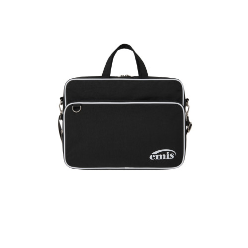 NYLON ZIP-POCKET MESSENGER BAG-BLACK