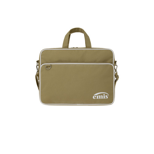 NYLON ZIP-POCKET MESSENGER BAG-BEIGE