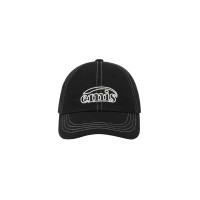 WHITE STITCH BALL CAP-BLACK