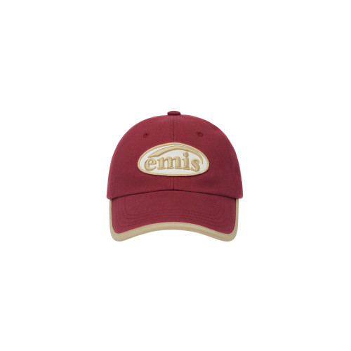 BEIGE TRIMMING BALL CAP-RED