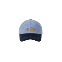 WASHED DENIM BALL CAP-LIGHT BLUE DENIM/NAVY