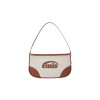 CANVAS LEATHER MINI BAG-BROWN