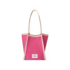 LINEN BEACH BAG-PINK/IVORY