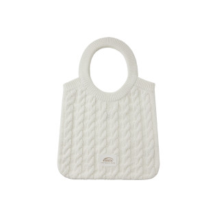 CABLE COTTON KNIT BAG-WHITE