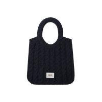CABLE COTTON KNIT BAG-NAVY