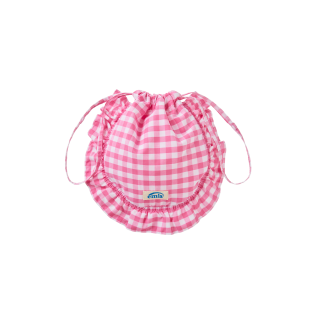 CHECK STRING ECO BAG-PINK