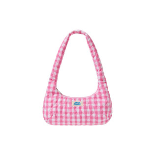 HEART QUILTED SHOULDER BAG-PINK