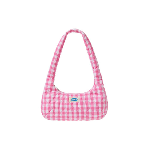 HEART QUILTED SHOULDER BAG-PINK