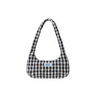 HEART QUILTED SHOULDER BAG-BLACK