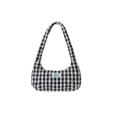 HEART QUILTED SHOULDER BAG-BLACK