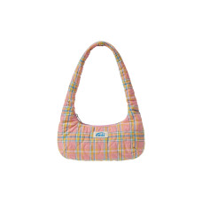 HEART QUILTED SHOULDER BAG-PEACH