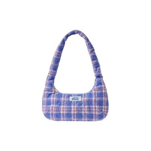 HEART QUILTED SHOULDER BAG-BLUE
