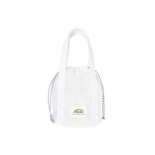 MESH BUCKET BAG-WHITE
