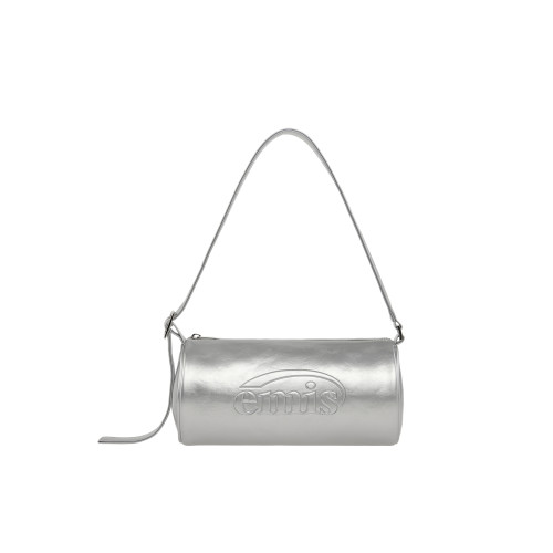 EMBOSSED BARREL BAG-SILVER
