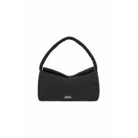 NYLON PADDED SHOULDER BAG-BLACK