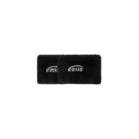 LOGO JACQUARD FUR MUFFLER-BLACK