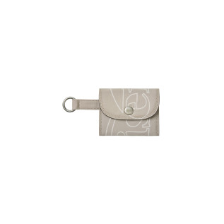 OUT LINE LOGO CARD HOLDER-BEIGE