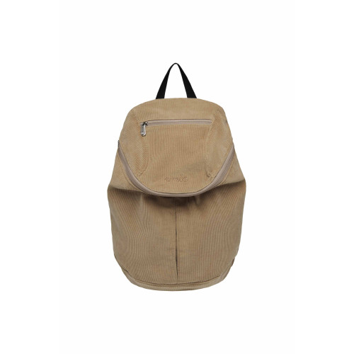CORDUROY ZIP AROUND BACKPACK-BEIGE