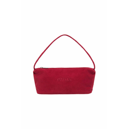 CORDUROY DAILY LONG HOBO BAG-RED