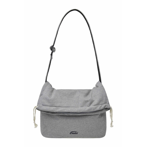 JERSEY FOLDING CROSSBODY BAG-GRAY