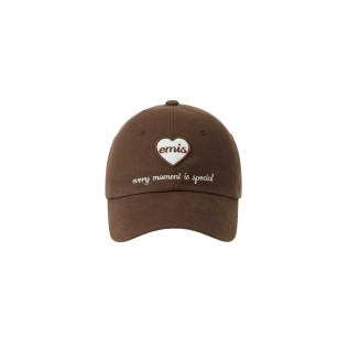 HEART WAPPEN BALL CAP-BROWN