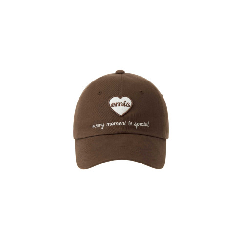 HEART WAPPEN BALL CAP-BROWN