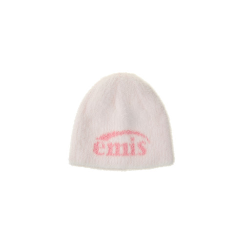 NEW LOGO SHAGGY BEANIE-WHITE